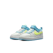 NIKE COURT BOROUGH LOW 2 (PSV) 中大童休閒鞋-白藍-BQ5451122 17 白色