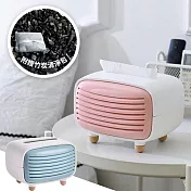 【E.dot】復古收音機造型面紙收納盒 北歐粉