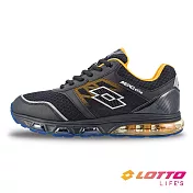 【LOTTO 義大利】男 AERO elite 頂級避震跑鞋- 25.5cm 黑/銘黃