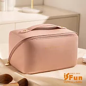 【iSFun】英倫風琴＊多功能手提盥洗收納化妝包  純色粉