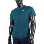 Asics [2031E355-400] 男 短袖 上衣 運動 訓練 慢跑 吸濕 快乾 柔軟 舒適 亞瑟士 藍綠