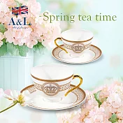 【A&L】骨瓷咖啡對杯禮盒組-英倫之冠