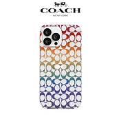 【COACH】iPhone 13 防摔保護殼 經典LOGO漸層彩虹