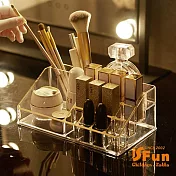 【iSFun】梯形透視＊桌上口紅化妝品收納盒/大號 透明