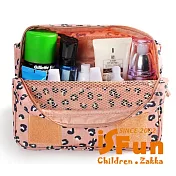 【iSFun】旅行專用＊可掛多分隔盥洗包  甜粉豹紋