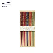 【日本箸筷KAWAI】日本製天然竹筷-燙金花款(共5雙)