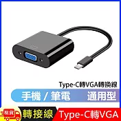 Type-C TO VGA影音轉接線(手機筆電通用版)-T900 -黑色