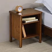 Homelike 喜家居附插座床頭櫃-胡桃色(2260)