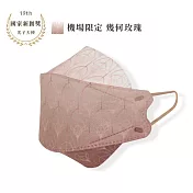 【AUROS光子天使】榮獲國家新創獎~光觸媒抗菌口罩-幾何玫瑰10入 復古玫瑰色 搭配幾何紋路展現雅緻 氣質超脫~