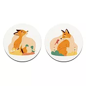 軟式珪藻土吸水杯墊 小狐狸系列 杯墊 珪藻土杯墊 (2入/組)(10*10*0.5cm) 美好-圓