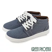 【GREEN PHOENIX】男 休閒鞋 帆布鞋 百搭 綁帶 平底 臺灣製 JP25.5 藍色