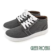 【GREEN PHOENIX】男 休閒鞋 帆布鞋 百搭 綁帶 平底 臺灣製 JP25.5 黑色
