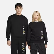 NIKE AS M NK CLUB + BB CREW MLOGO 男長袖上衣-黑-DX0782010 S 黑色