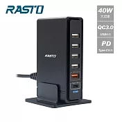 RASTO RB14 40W大功率PD+QC3.0六孔快速充電器