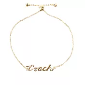 COACH Logo 草寫標誌可調式手環 (金色)