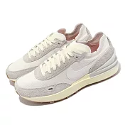 Nike 休閒鞋 Wmns Waffle One VNTG 灰 奶油白 女鞋 復古 麂皮 仿舊 DX2929-100