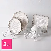 【Homely Zakka】日式簡約鐵藝多功能碗盤收納架/瀝水架/槽下置物架 2入/組