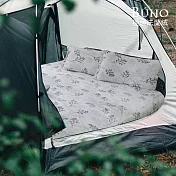 《BUHO》露營專用極柔暖法蘭絨充氣床墊床包-290x200cm(XL)不含枕套 《慵月詩弄-淺灰》