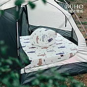 《BUHO》露營專用極柔暖法蘭絨充氣床墊床包枕套三件組-150x200cm(M) 《庫瑪歐巴》