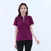 【遊遍天下】MIT台灣製女款抗UV防曬速乾吸濕排汗機能POLO衫(GS1004) XL 紫紅