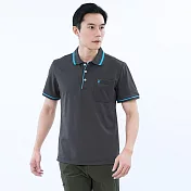【遊遍天下】MIT台灣製男款抗UV防曬速乾吸濕排汗機能POLO衫(GS1001) M 深灰藍