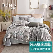 《BUHO》100%TENCEL純天絲™六件式兩用被床罩組-雙人《一葉知秋》