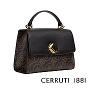 【Cerruti 1881】限量2折 義大利頂級皮革手提包肩背包 全新專櫃展示品(黑色 CEBA05788P)