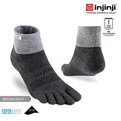 【injinji】TRAIL野跑避震吸排五趾短襪 (黑色) S 黑色