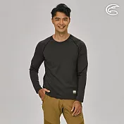 ADISI 男智慧纖維超輕速乾長袖圓領上衣AL2221012 (S-2XL)｜排汗快乾 單向導濕 輕量 彈性 機能 休閒 M 檀木灰