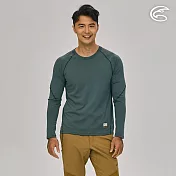 ADISI 男智慧纖維超輕速乾長袖圓領上衣AL2221012 (S-2XL)｜排汗快乾 單向導濕 輕量 彈性 機能 休閒 M 幻影藍