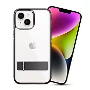 For iPhone14 Plus 6.7 閃耀可站立透明手機保護殼 黑色