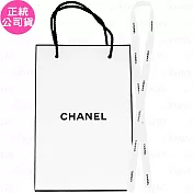 CHANEL 香奈兒 緞帶(80cm)+CHANEL 香奈兒 中紙袋(公司貨) #白底