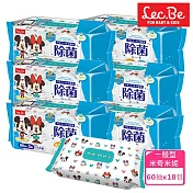 日本LEC 迪士尼抗菌濕紙巾箱購-米奇米妮60抽X18包入