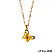JoveGold漾金飾 自在飛舞黃金墜子 送玫瑰鋼項鍊