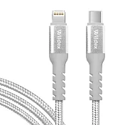Wildex MFI蘋果認證編織線 TYPE C to Lightning-200cm 銀色