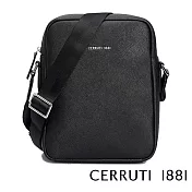 【Cerruti 1881】限量2折 義大利頂級小牛皮斜背包肩背包 全新專櫃展示品(黑色 CEBO04667S)