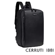 【Cerruti 1881】限量2折 義大利頂級小牛皮後背包 全新專櫃展示品(黑色 CEZA05934M)