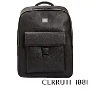 【Cerruti 1881】限量2折 義大利頂級小牛皮後背包 全新專櫃展示品(黑色 CEZA05340M)