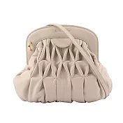 SEE BY CHLOE Piia 皺褶牛皮吸釦晚宴手拿/斜背包 (白色)