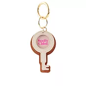 SEE BY CHLOE 鑰匙造型牛皮吊飾/鑰匙圈 (焦糖/白色)