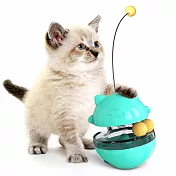 【P&H寵物家】招財貓不倒翁逗貓棒漏食神器(貓漏食玩具/逗貓玩具) 黃色