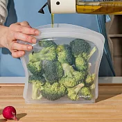 《Cuisipro》白金矽膠密封食物袋 | 環保密封袋 保鮮收納袋 - 白2L