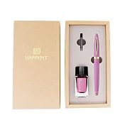 (免費客製化)HAPPYMT開心鋼筆墨水禮盒 薰衣紫金夾 筆尖-F 薰衣紫