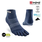 【injinji】Run輕量吸排五趾短襪NX S 海軍藍