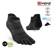 injinji Run輕量吸排五趾隱形襪NX M 黑色