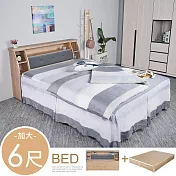 Homelike 喜家居雙人加大6尺收納床台組(梧桐色)(2284)