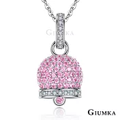 GIUMKA女項鍊925純銀吊墜短鍊平安幸福守護鈴純銀項鍊MNS06021 50cm 粉鋯