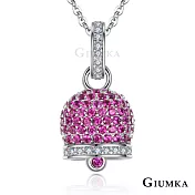 GIUMKA女項鍊925純銀吊墜短鍊平安幸福守護鈴純銀項鍊MNS06021 50cm 紅鋯
