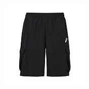 Asics [2033B673-001] 男女 平織 短褲 運動 訓練 休閒 尼龍 雙側口袋 寬鬆 舒適 亞瑟士 黑