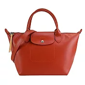 LONGCHAMP LE PLIAGE CITY系列PVC帆布兩用水餃包(小) 赤褐